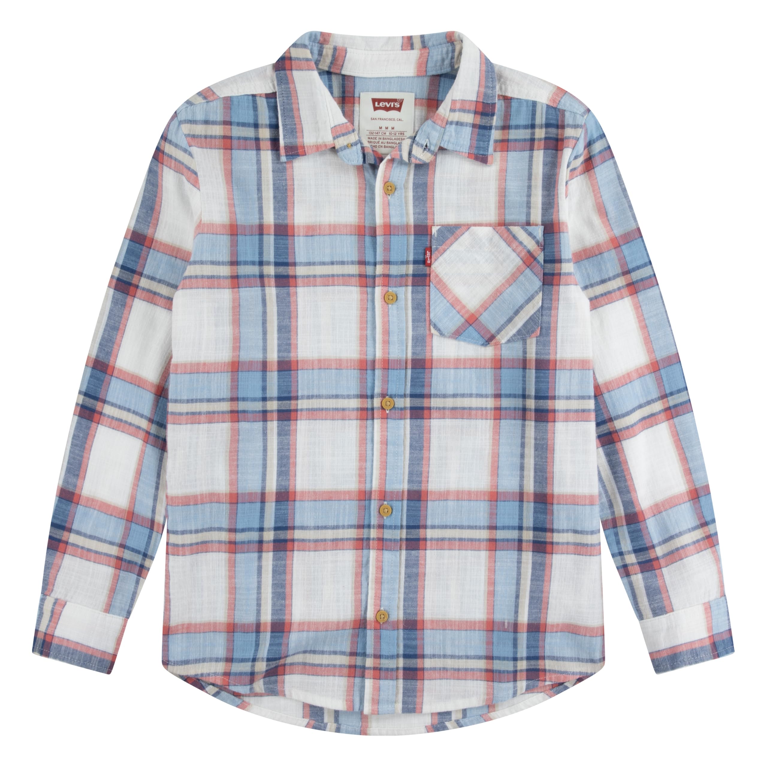 Photo 1 of Levi's Boys' Long Sleeve Button Up Shirt, Rose of Sharon SM