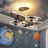 CEKUXPS Modern Kids Ceiling Light Cartoon Airplane Fan Chandelier Grey Fighter Shape with ABS Fan Blade Ceiling Fan with Lights for Boys Bedroom Children's Room Living Room Birthday Gift