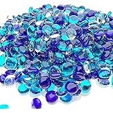 Uniflasy 10 Pounds Fire Pit Glass, 1/2 Inch Reflective Fire Glass Beads for Outdoor Firepit and Fireplace, High Luster Mixed Color