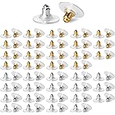 Mr. Pen Bullet Clutch Earring Backs - 76 Pcs, Gold & Silver, Rubber Backs for Studs & Pierced Earring Stoppers