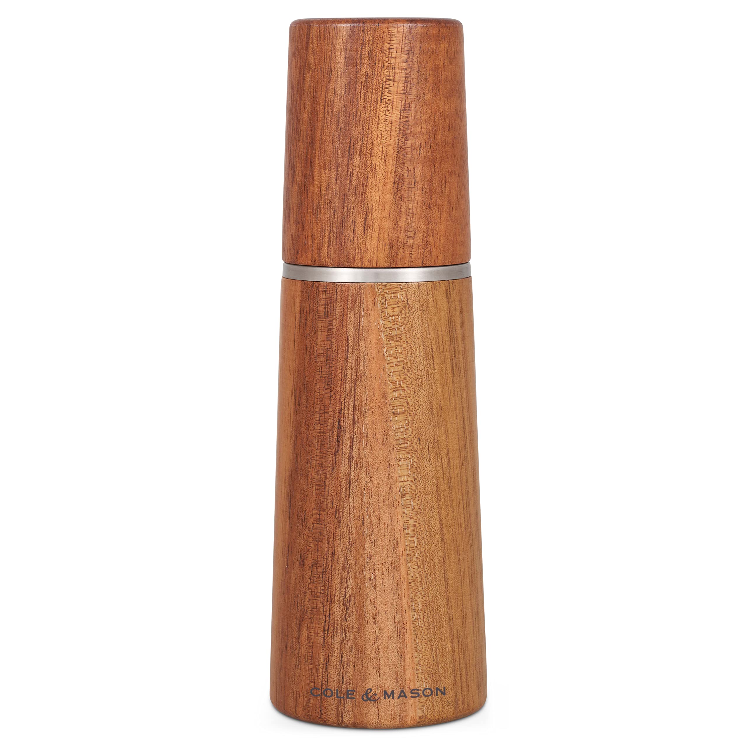 Cole & Mason H322222 Marlow Acacia Salt Mill, Precision+ Wooden, Acacia Wood, 185 mm, Single, Includes 1 x Salt Grinder