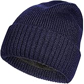 ZTL M/L/XL/XXL Beanie Hats for Men 30% Merino Wool Knit Hat, Winter Hats for Women Thick Warm Lined Cold Weather Skull Cap
