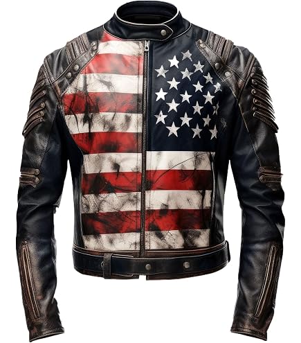 ユニオンジャック　アメリカ国旗　レザーライダースジャケット AXE ライディング Union Jack British Flag Leather Jacket | UK Flag Union Jack