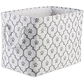Bone Dry Pet Storage Collection Lattice Paw Print, Medium Rectangle, White/Gray