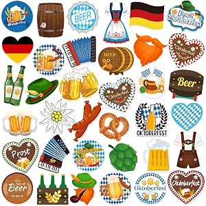 DTOFOOT 36 Pcs Oktoberfest Pins, Acrylic Bavarian Lapel Pins Accessories | Beer Festival Brooches, Oktoberfest Party Favors,