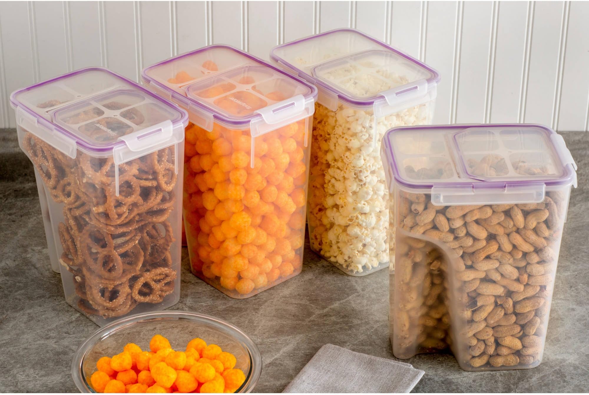 Snapware Airtight Plastic 22.8-Cup Fliptop Food Storage Container, 4-Pack