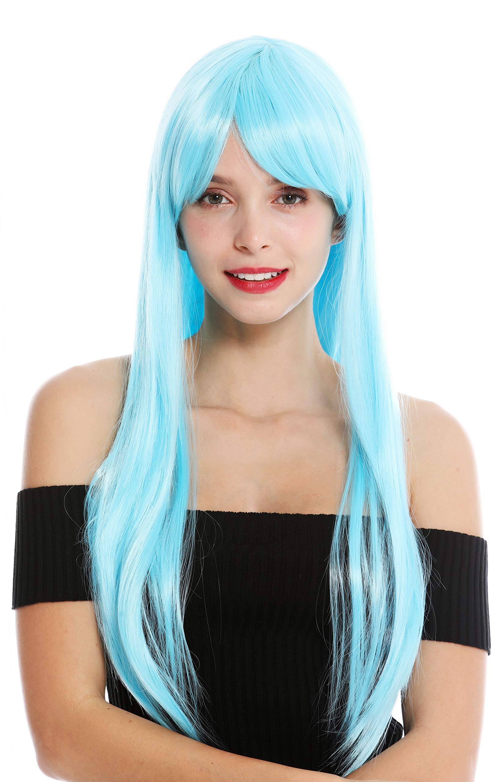 WIG ME UP - YZF-41062-T4516 women's quality wig Cosplay long sleek fringe parted light blue