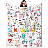 INKRENS Nurse Gifts for Women Nursing Graduation Blanket Throw Nursing Gift Plush Flannel Accessories Nurse Practitioner Gifts for Nurses Work Office Decor Retirement Birthday Gift 60"X50"
