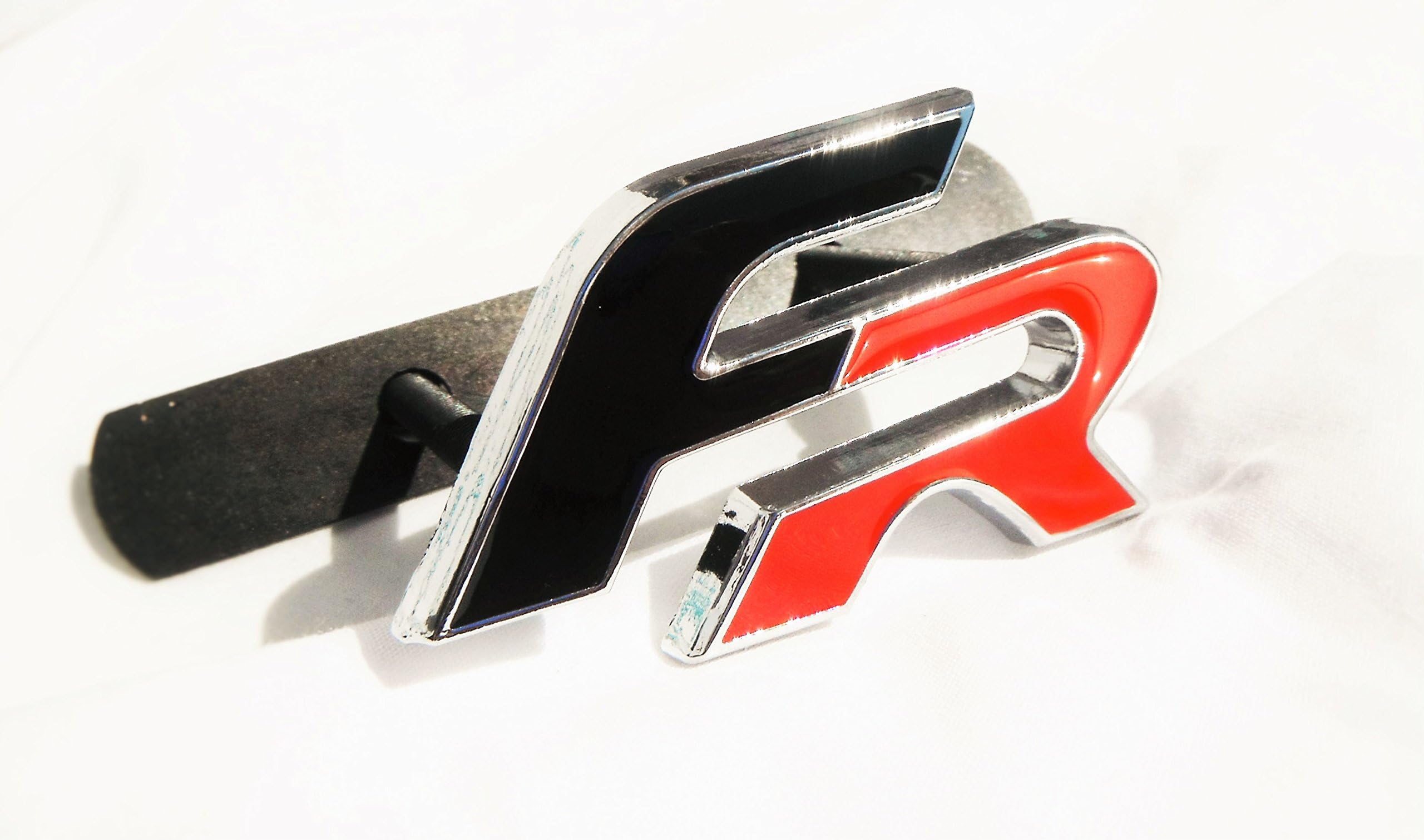 FR Badge Grille Badge Bolt Fit Chrome Metal Enamel