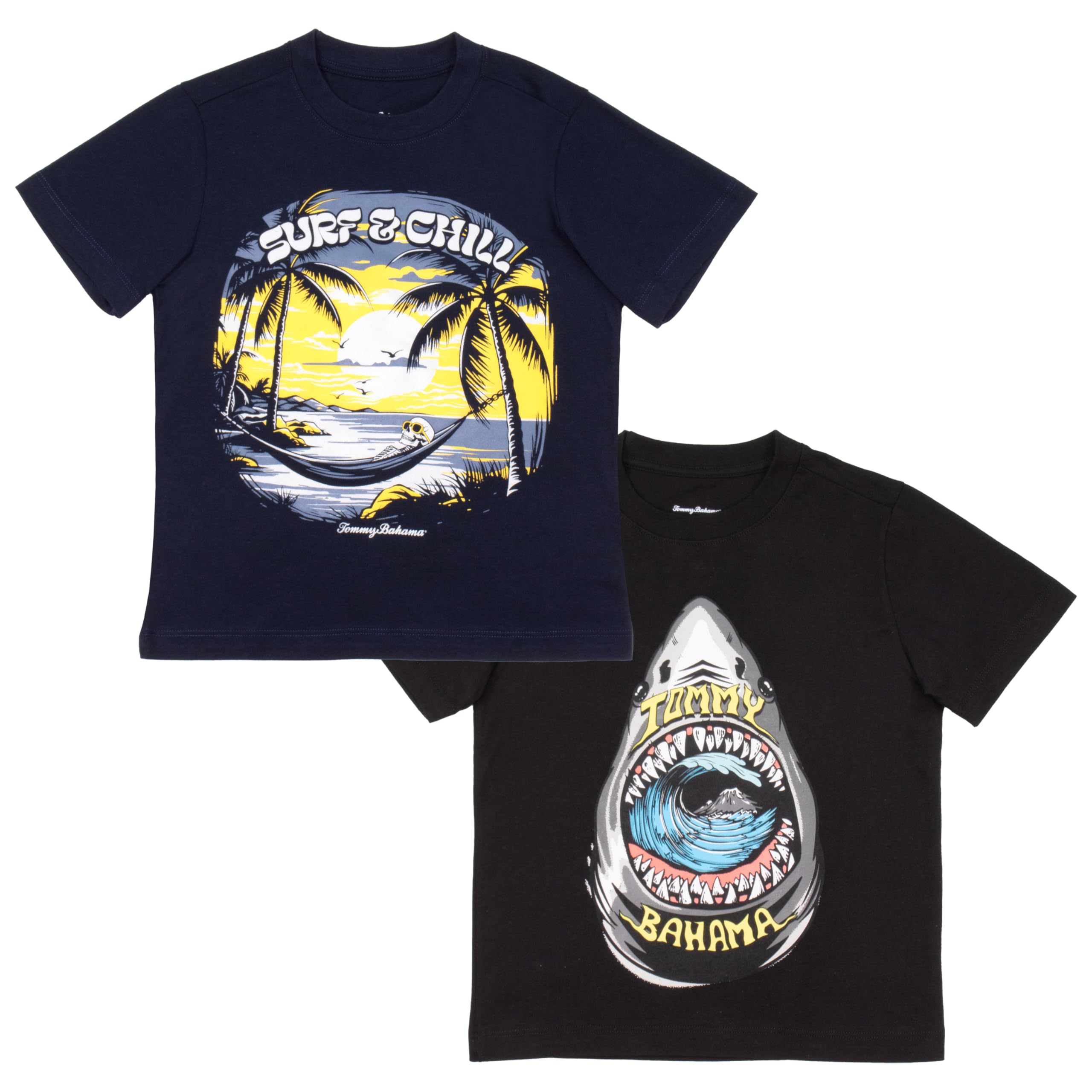 Photo 1 of ***ONLY THE SHARK TSHIRT IN BAG**Tommy Bahama Boys 2-Pack Short Sleeve T-Shirt Bundle Graphic Print Boy Tees 2-Piece Set Fashion T Shirts for Kids & Teens (Blue & Black Size 8)