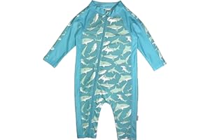 SwimZip Boys' Long-Sleeve UPF 50+ Swimsuit for Baby, Toddler, & Little Boys