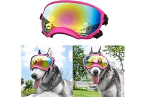 SEANCHEER Large Dog Sunglasses, Dog Goggles Large Breed and Medium, UV Protection, Windproof, Dustproof and Snowproof. Shatterproof Lens, Adjustable Strap