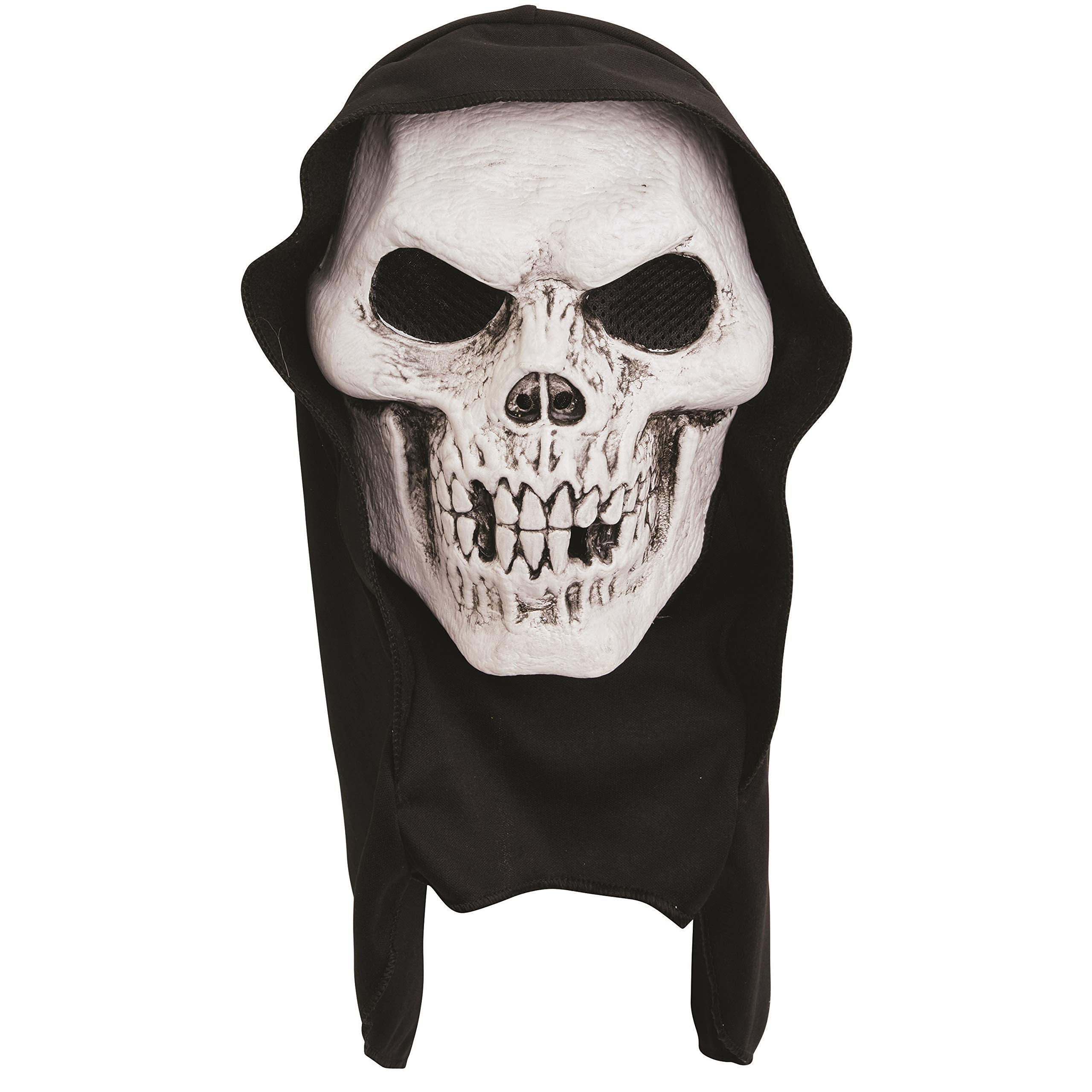 Bristol Novelty PM172 Skull Mask, Unisex, White/Black, One Size