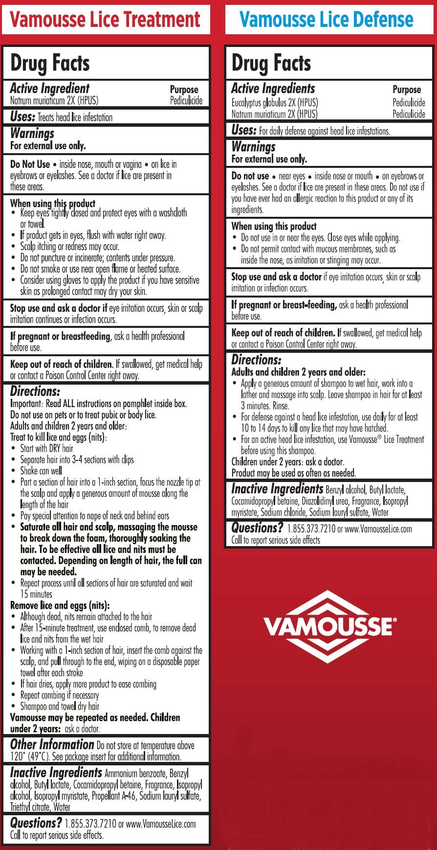 Vamousse Lice Treatment Complete Kit Includes Lice Treatment Mousse