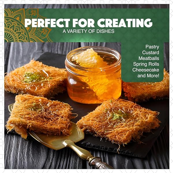 LHUN DRIED & CHOPPED KATAIFI | SHREDDED FILLO DOUGH | AUTHENTIC TURKISH PASTRY FOR KNAFEH, KANAFEH, AND KUNAFA | PREMIUM KADAYIF FOR DESSERTS, GOURMET DISHES, AND VIRAL DUBAI CHOCOLATE BAR (8.82 OUNCE) (DRIED)