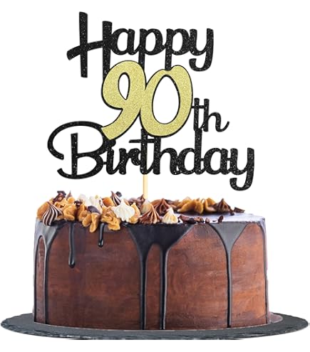 Décoration De Gâteau D'anniversaire Pour 61e Anniversaire - Édition Limitée - 1964 - Pour Homme Et Femme - Fait à La Main - Noir Pailleté (1964