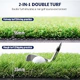 JAYA Golf Hitting Mat with Ball Tray Heavy Rubber Base Dual Turf Portable view 3
