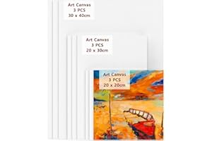 Koncci Canvases for Painting - 9 Packs(8x8*3, 8x12*3, 12x16*3) Canvas Panel Boards 3MM - Art Painting Supplies - Cotton Paint