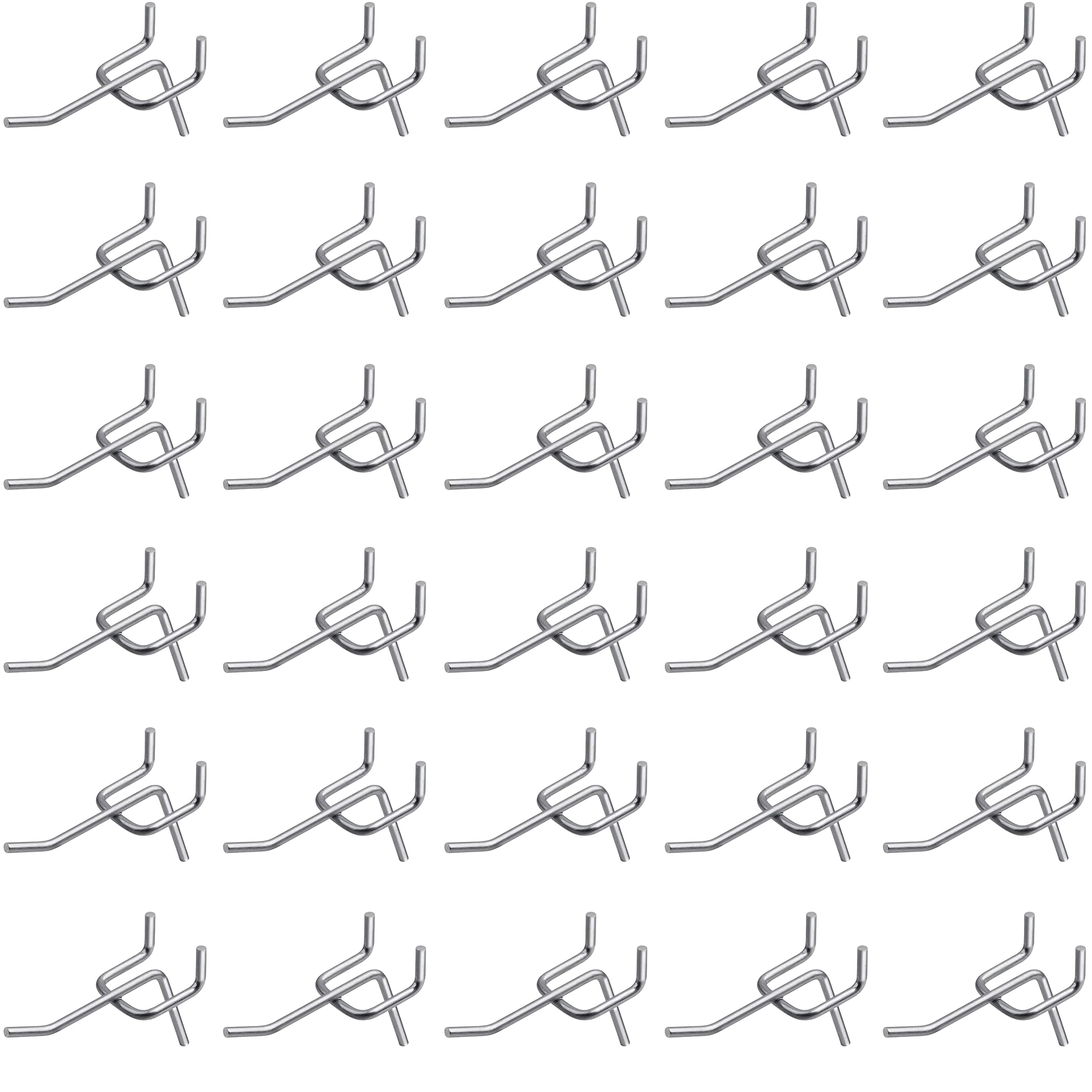 Meister Perforated Wall Hooks - Practical Set of 30-60 x 38 x 30 mm - 2 kg Load Capacity - 25 mm Prong Spacing - Made of Metal/Metal Hooks for Tool Wall/Tool Holder/Pegboard / 9079710