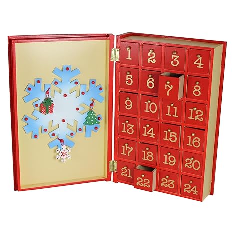 Premier Christmas Wooden Advent Calendar Snowman Book Design