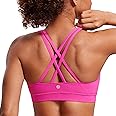 CRZ YOGA Women's Strappy Sports Bras Fitness Workout Padded Yoga Top Criss Cross Back Cami