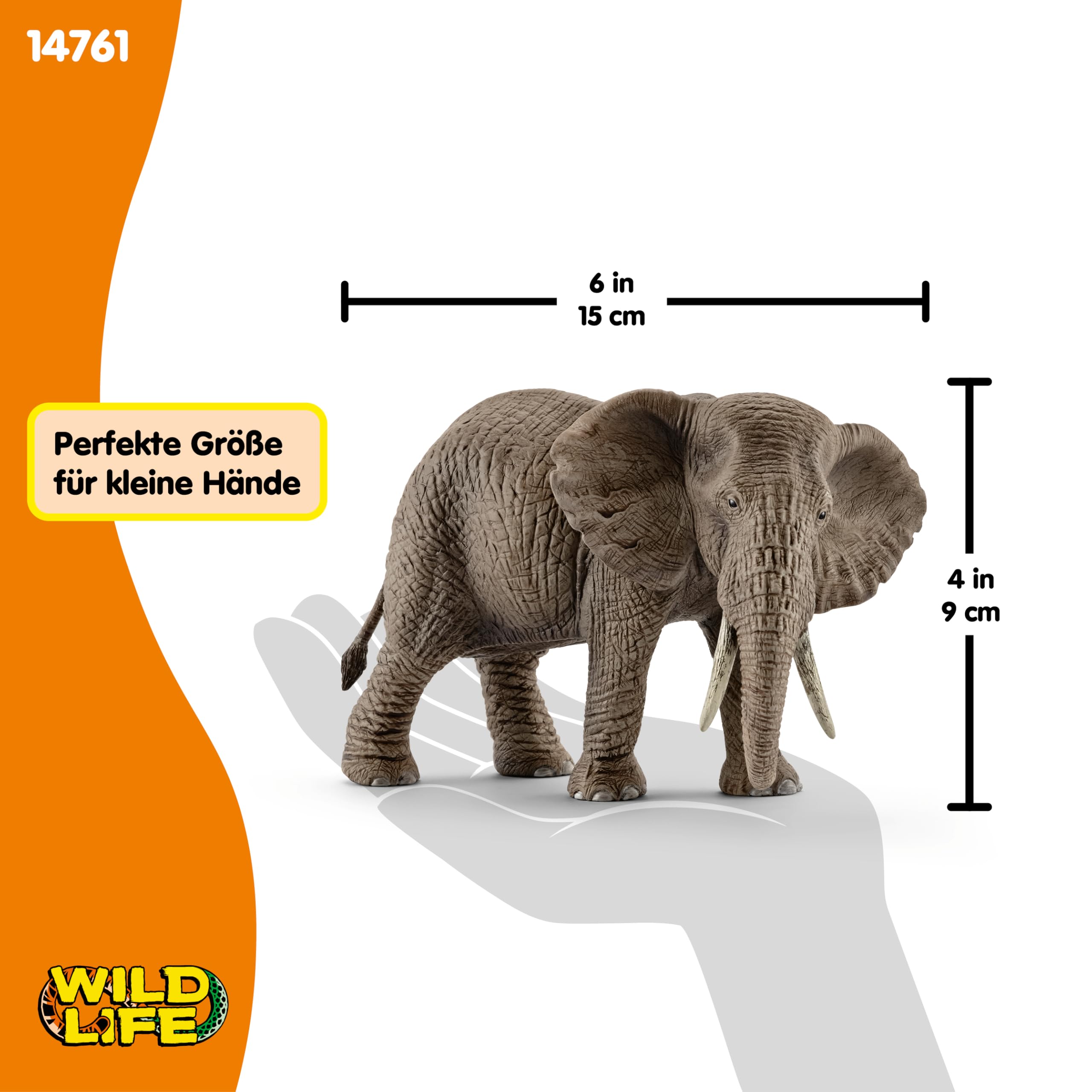 SCHLEICH WILD Life | Afrikanische Elefantenkuh 14761 | detailgetreue Tierfigur & Zoo Spielzeug | Geschenk für Jungen & Mädchen | Deko für Geburtstag | Spielfigur ab 3 Jahren | 8 x 15 x 9 cm 5
