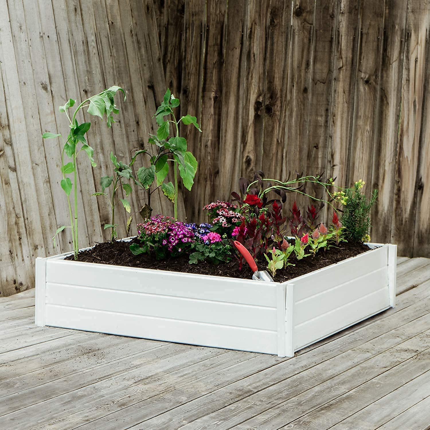 48 inch x 48 inch Square White Vinyl Planter Box, Raised Planter Box, Vinyl Raised Garden Box, Vinyl Planter Box