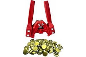 WENNING Manual Beer Bottle Capper Tool with 150 count Beer Bottle Caps,26mm Beer Corking Machine for Home Brewing (RED)
