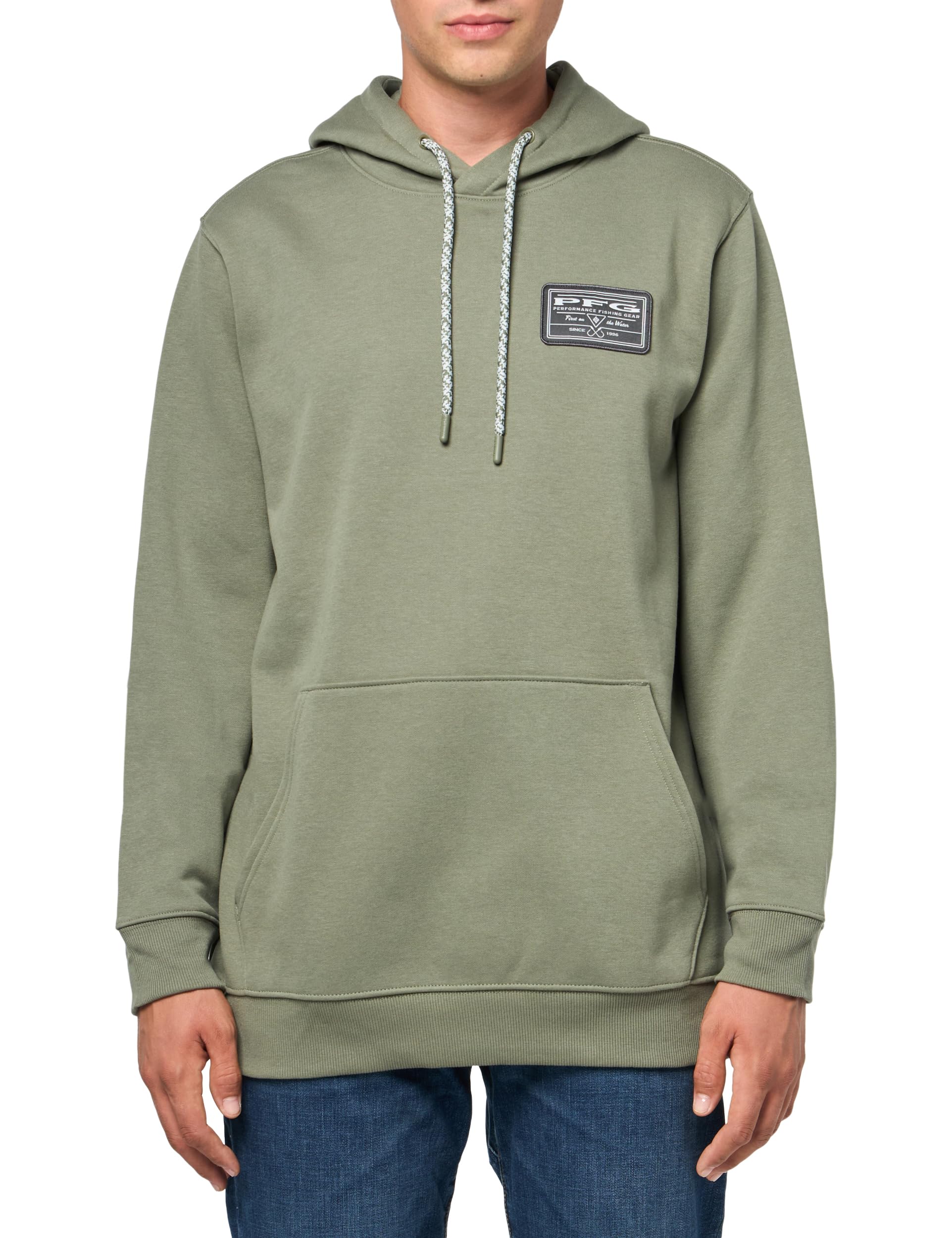 Columbia Men’s PFG Castback Hoodie, Cypress/Shark, X-Large