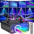 Ehaho DJ Laser Party Lights,3D Animation RGB Lazer Stage Lighting, DMX512 Music Sound Activated Disco Projector Lights,Remote