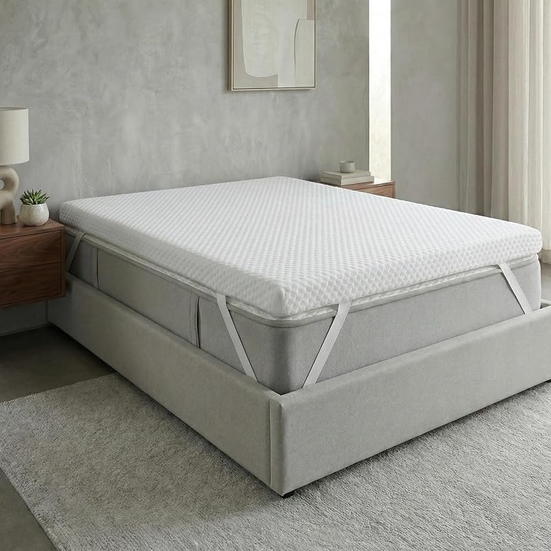 Topper Viscoelástico 90x190 cm – Grosor 8 cm | Fabricado en España | Alivia la Presión | Reduce la Tensión Corporal | 100 % Viscoelástica | Funda Transpirable Desenfundable y Lavable | CertiPUR — foto 2 de 8