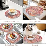 HEYOMART Rainbow Red Round Placemats Set 6 38cm Woven Cotton Polypropylene view 6