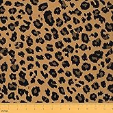 Feelyou Leopard Print Fabric by The Yard, Safari Animal Print Upholstery Fabric for Chairs, Cheetah Theme Decorative Waterproof Outdoor Fabric, 2 Yards, Brown Black