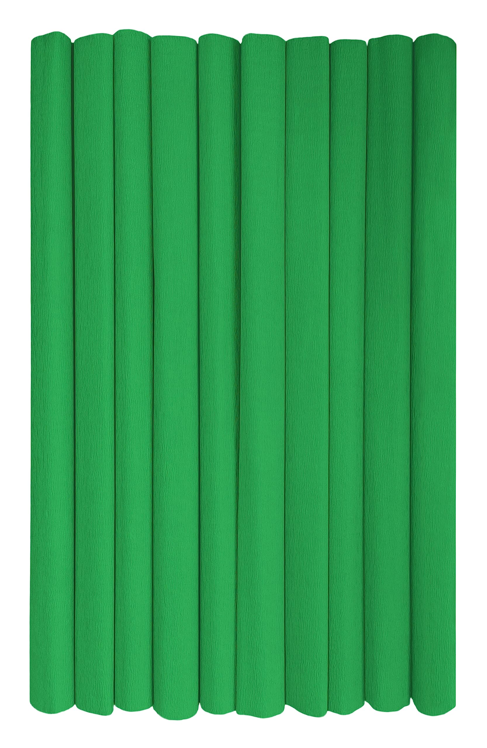 Interdruk - Crepe Paper Rolls for Kids, DIY and Decorations - Pack of 10 Reels (50cm x 200cm, 28g/m2) - 23 Green