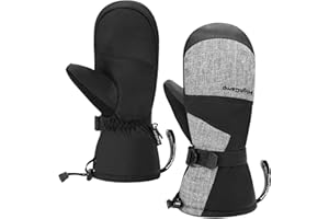 HIGHCAMP Men Women Winter Snow Ski Mittens Gloves,Insulated Waterproof Warm Mittens for Cold Weather Skiing、Snowboarding