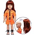I'm A Girly Fashion Doll Robyn w/ Red Interchangeable Removable Synthetic Wig to Style - Fashionista Model Figure for Kids 8+