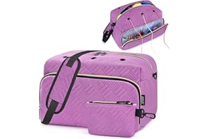 Crochet Yarn Knitting Bag 2 Pcs - IBFUN Yarn Storage Organizer Crocheting Bags for Beginners with Shoulder Strap for Knit Accessories Needles Hooks