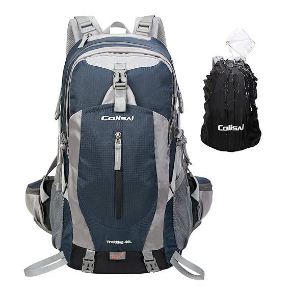 Colisal 40L Wanderrucksack Herren Damen Trekkingrucksack Wasserdicht mit Regenschutz Trinksystem Outdoor Rucksack