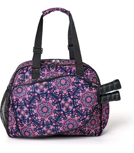 Damen Pickleball Tasche – Pink/Schwarz | Geräumig & Praktisch | Mit Paddelhalter & Belüftung | Perfekt Fürs Spiel