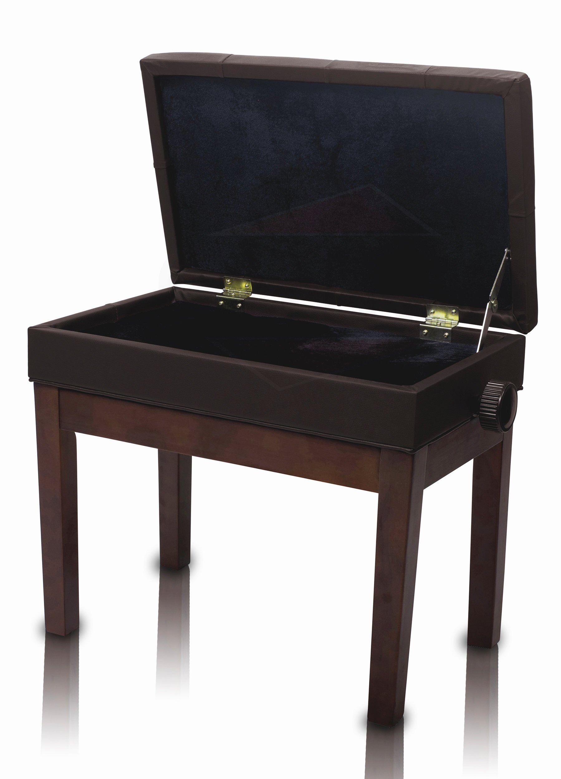 Adjustable Piano Brown Leather Bench By Griffin Vintage Stylish