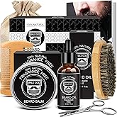 MALE GOD Beard Kit w/Natural Ingredients Beard Oil & Balm, Men's Care & Grooming Set w/Beard Brush & Comb, Anniversary | Birthday Gifts for Men, Him, Husband, Boyfriend, Dad
