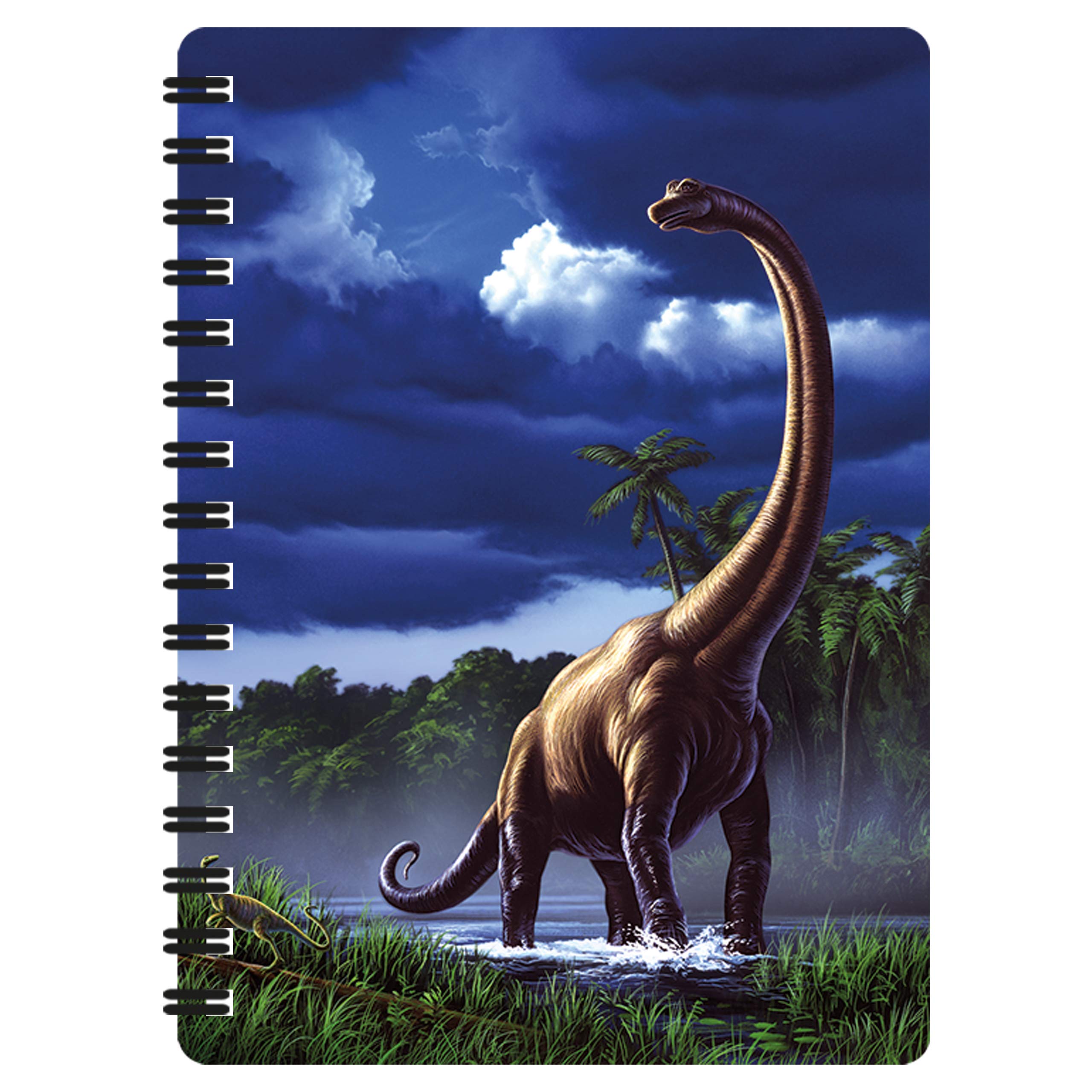 3D LiveLife Jotter - Brachiosaurus from Deluxebase. Spiral Bound A6 Notebook with 80 Plain Recycled Pages. Pocket Sized Animal Notepad, Journal or Drawing Book with Dinosaur Cover