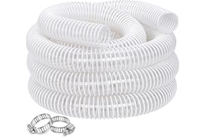 ZY-HOSETUBE Dust Collection Hose 2 in × 10 ft Heavy Duty Clear Flexible PVC Reinforced Thicken Helix Suction Discharge Corrugated Pipe Hose for Fume Dust Collector Fitting Wood Chip Saw