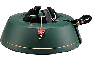 Krinner Tree Genie M - Single Cable Operation, Water Level Indicator, 5 Stabilizer Feet, Ding Technology, Up to 7 Foot Trees - Christmas Tree Stand