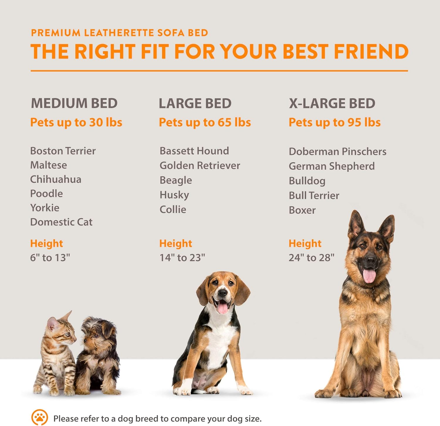 Moots Premium Leatherette Pets Sofa Charcoal, Large : Pet Supplies