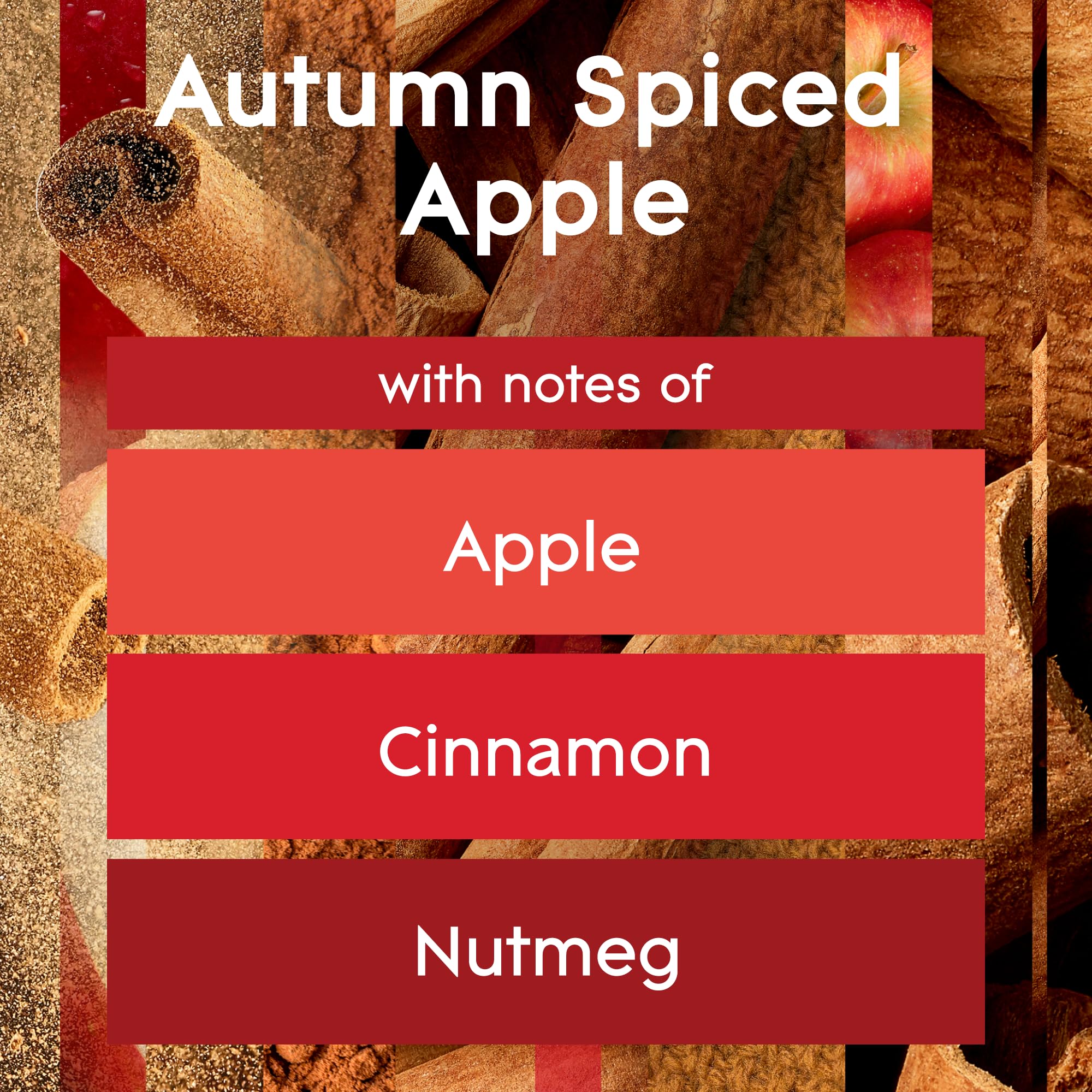 Glade Candle Autumn Spiced Apple, Fragrance Candle Infused with Essential Oils, Air Freshener Candle, Limited Edition Scent, 3-Wick Candle, 6.8 Oz, 3 Count