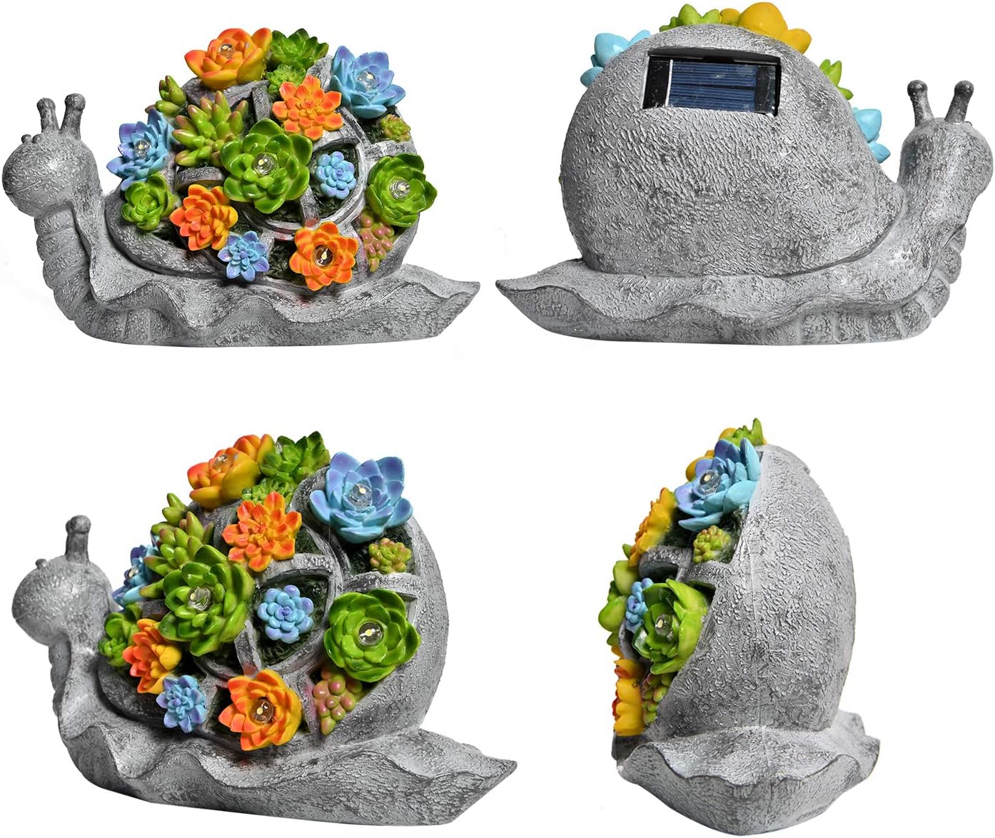 ASAWASA Snail Solar Garden Statues and Sculptures Outdoor Decor, Garden Figurines with Solar Powered Lights for Patio, Lawn, Yard Art Decoration, Housewarming Garden Gift, 9.7x4.7x6.3 Inch : Garden & Outdoor