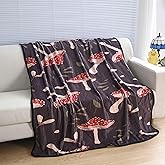 SDY Mushroom Blanket,Cozy Mmushroom Throw Blanket All-Season for Sofa Couch Cottagecore Room Decor Blankets for Adults Teen 50