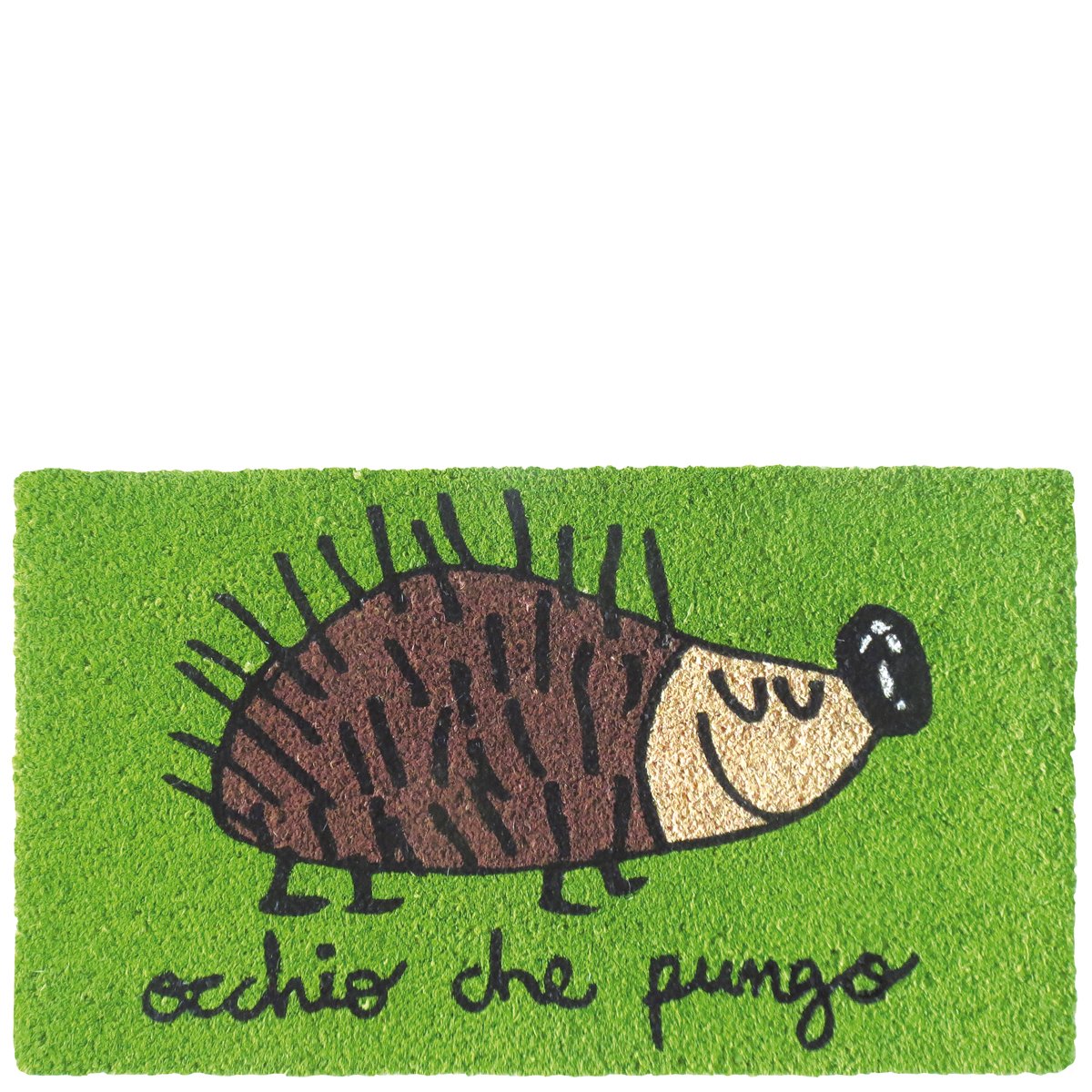 Laroom Doormat Design Occhio Che Pungo, Jute & Non-Slip Base, Green, 40 x 70 x 1.8 cm