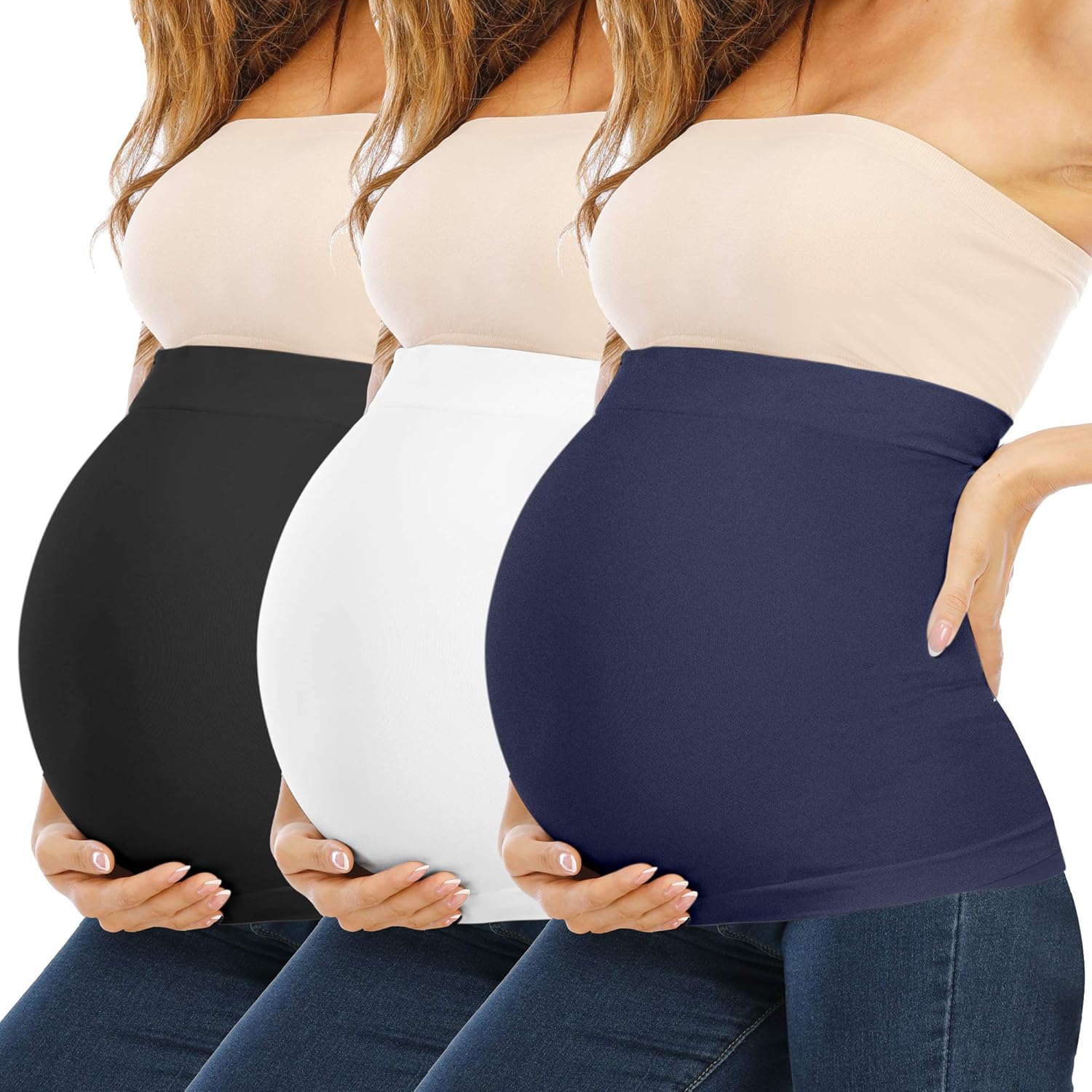 Seamless Belly Band With Pants Extenders For Pregnancy And Postpartum Maternity Shirts Clothing Extender Amazon Co Uk Clothing